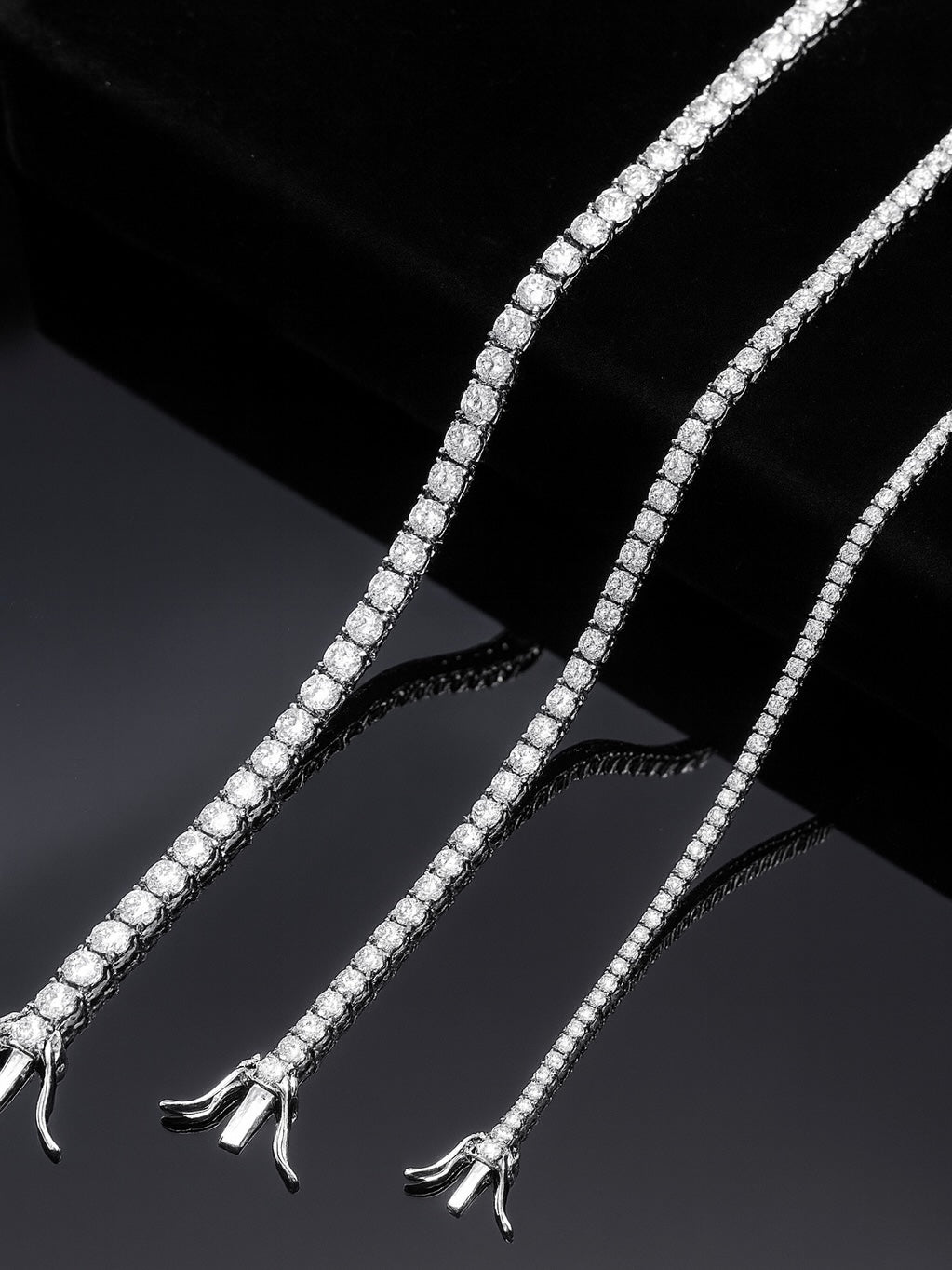 Bratara argint pietre moissanite Tennis 4 mm
