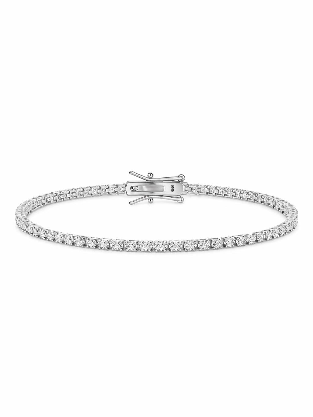 Bratara argint pietre moissanite Tennis 2 mm