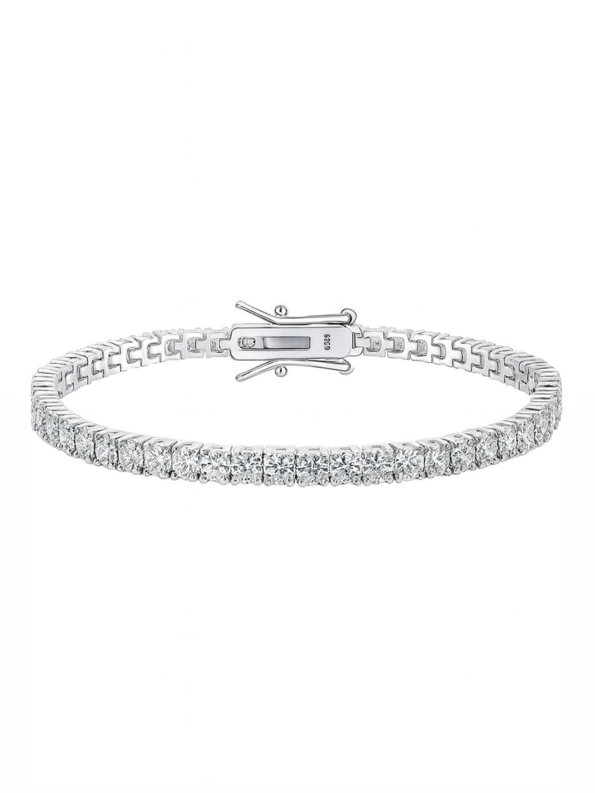 Bratara argint pietre moissanite Tennis 4 mm