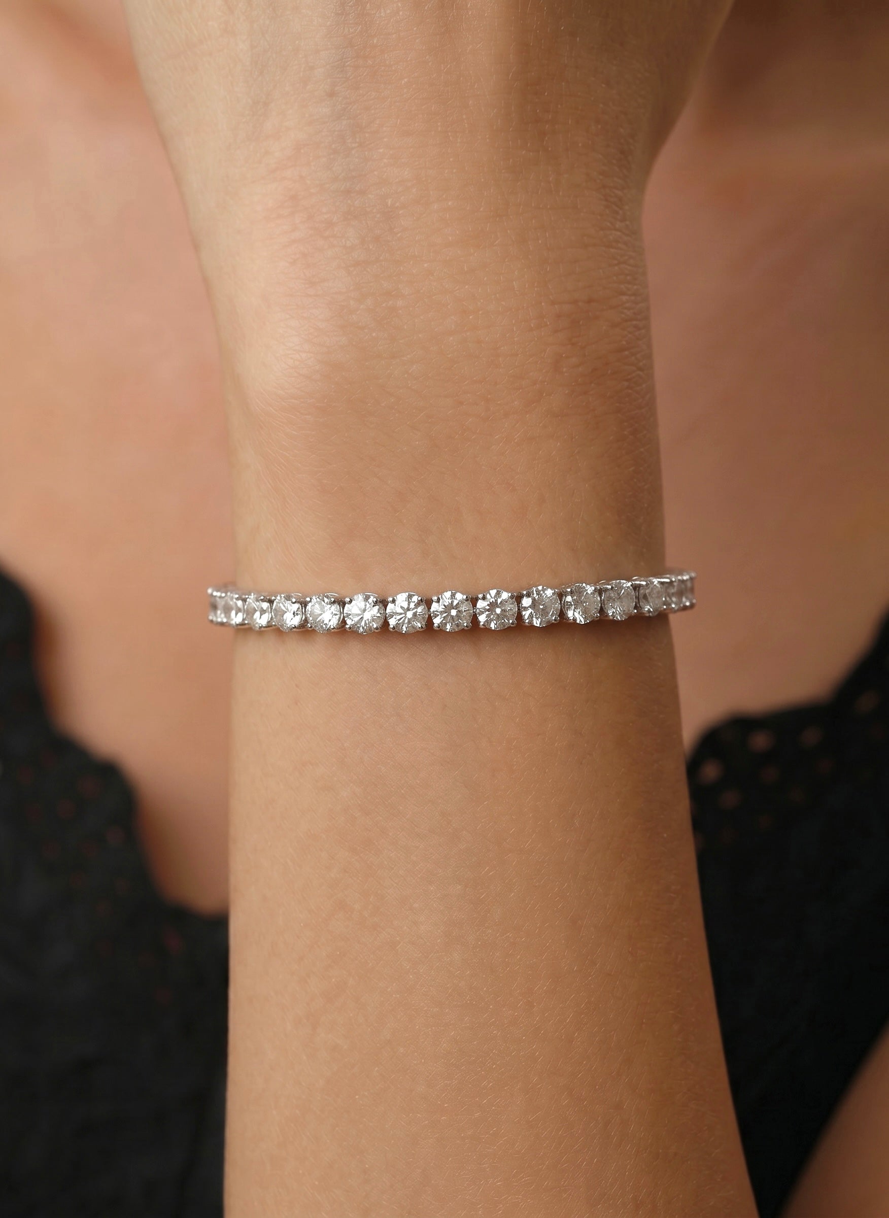 Bratara argint pietre moissanite Tennis 3 mm