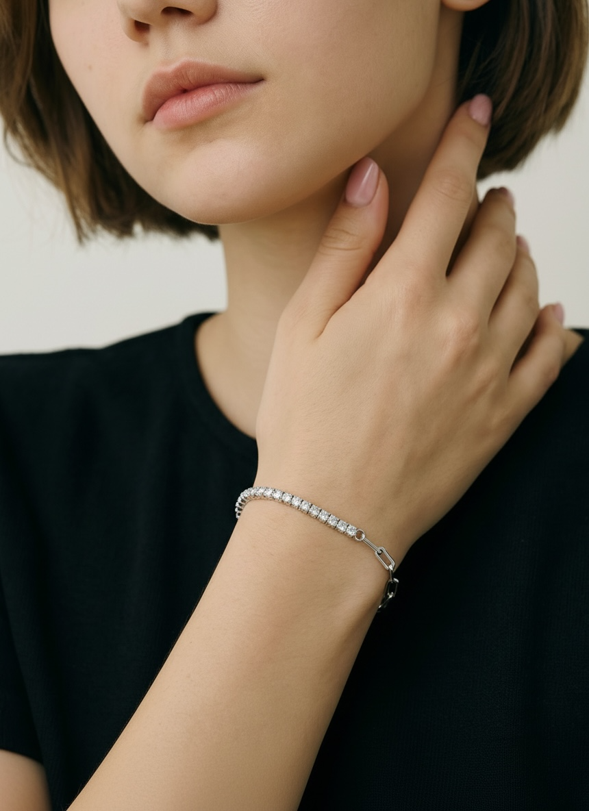 Bratara argint Half Tennis Silver