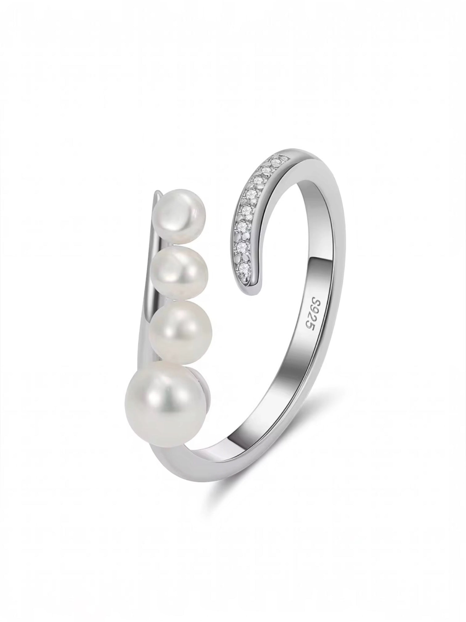 Inel argint Tennis Pearl Silver