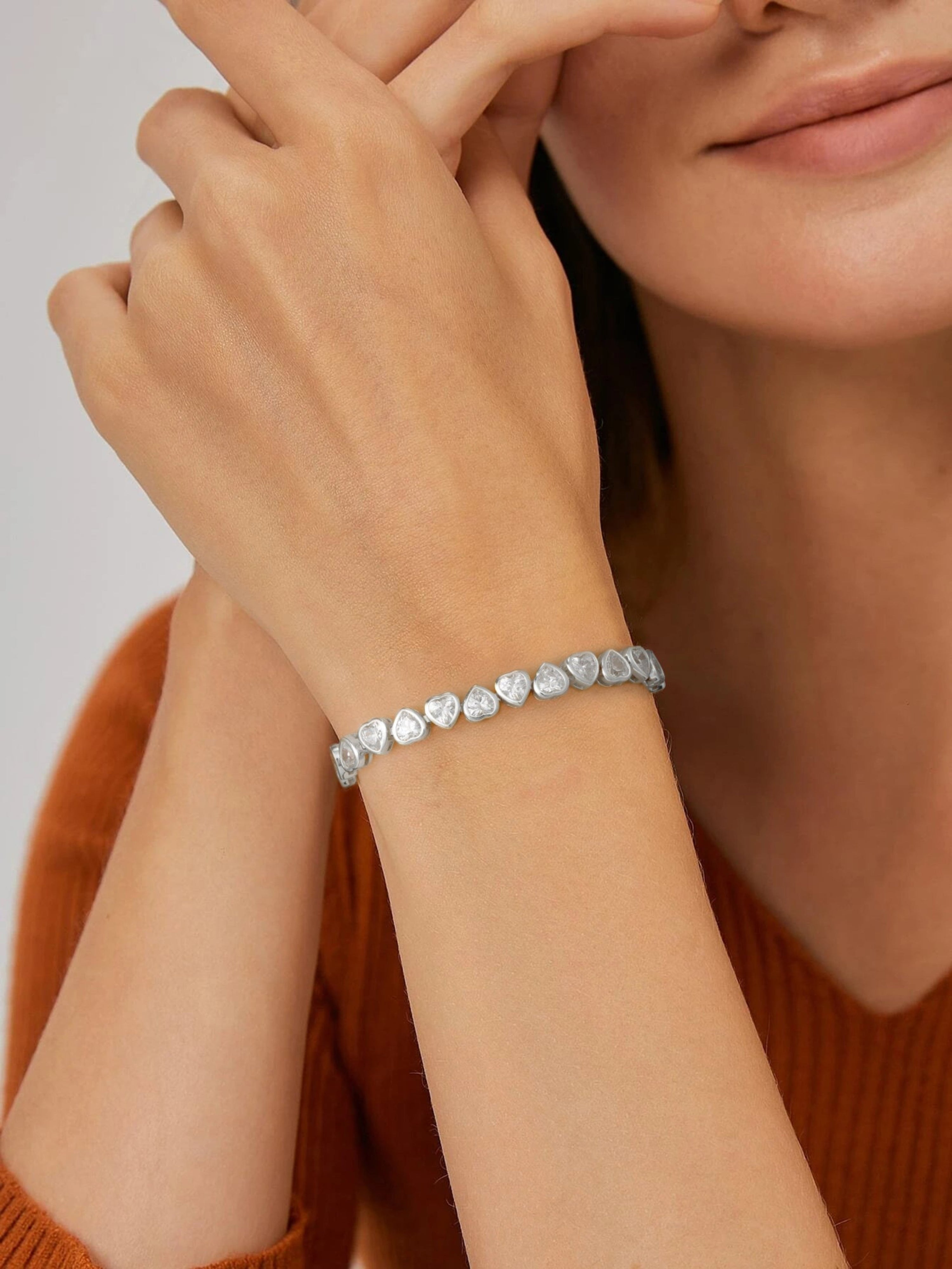 Brățară din argint Ortier Tennis Hearts