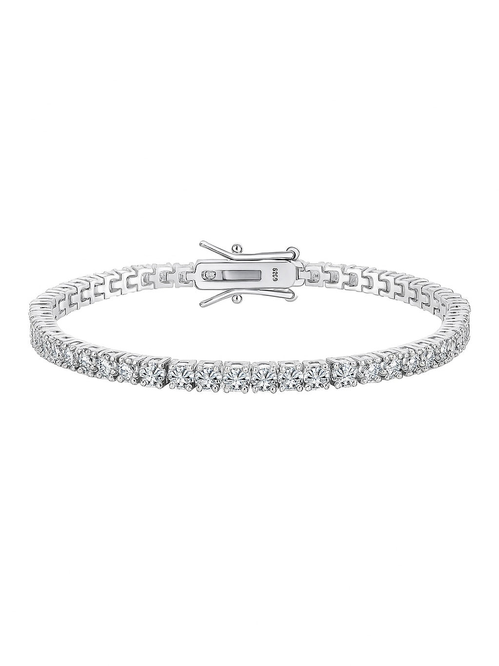 Bratara argint pietre moissanite Tennis 2 mm