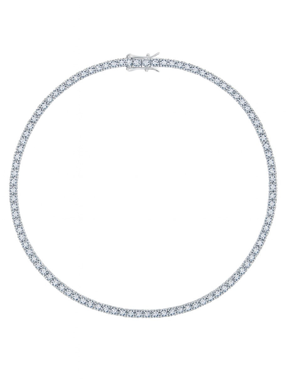 Colier argint pietre moissanite Tennis 3 mm
