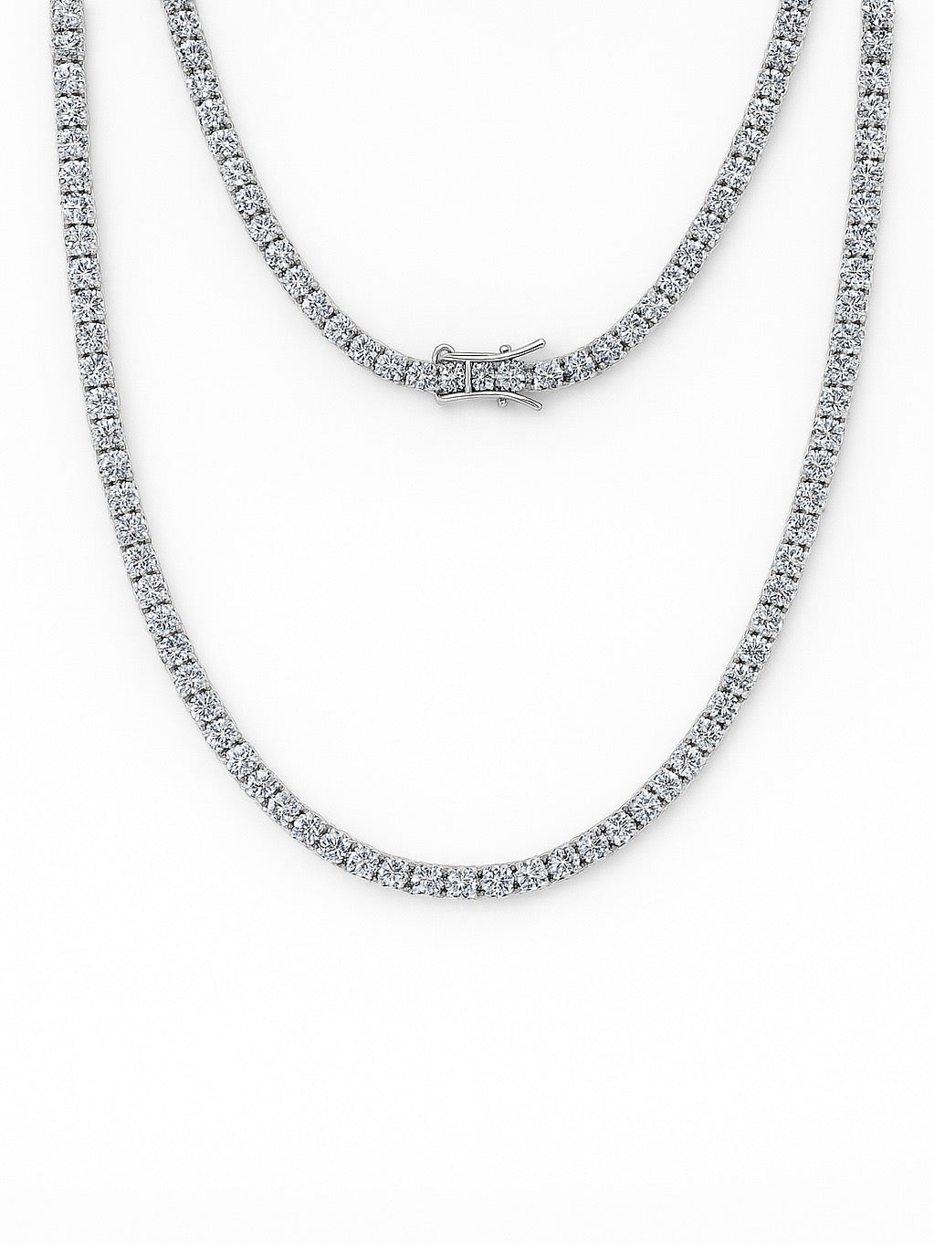 Colier argint pietre moissanite Tennis 2 mm