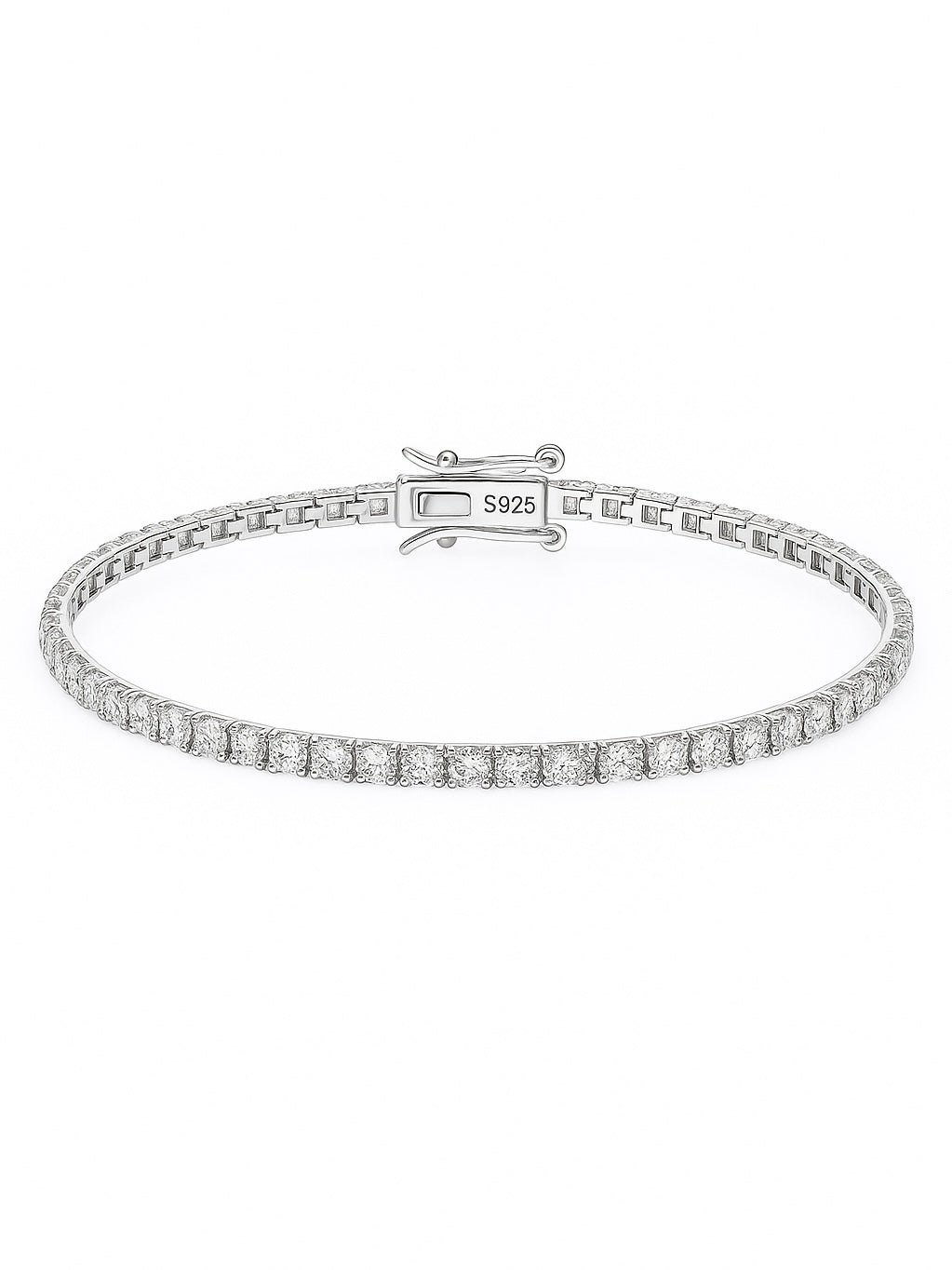 Bratara argint pietre moissanite Tennis 2 mm