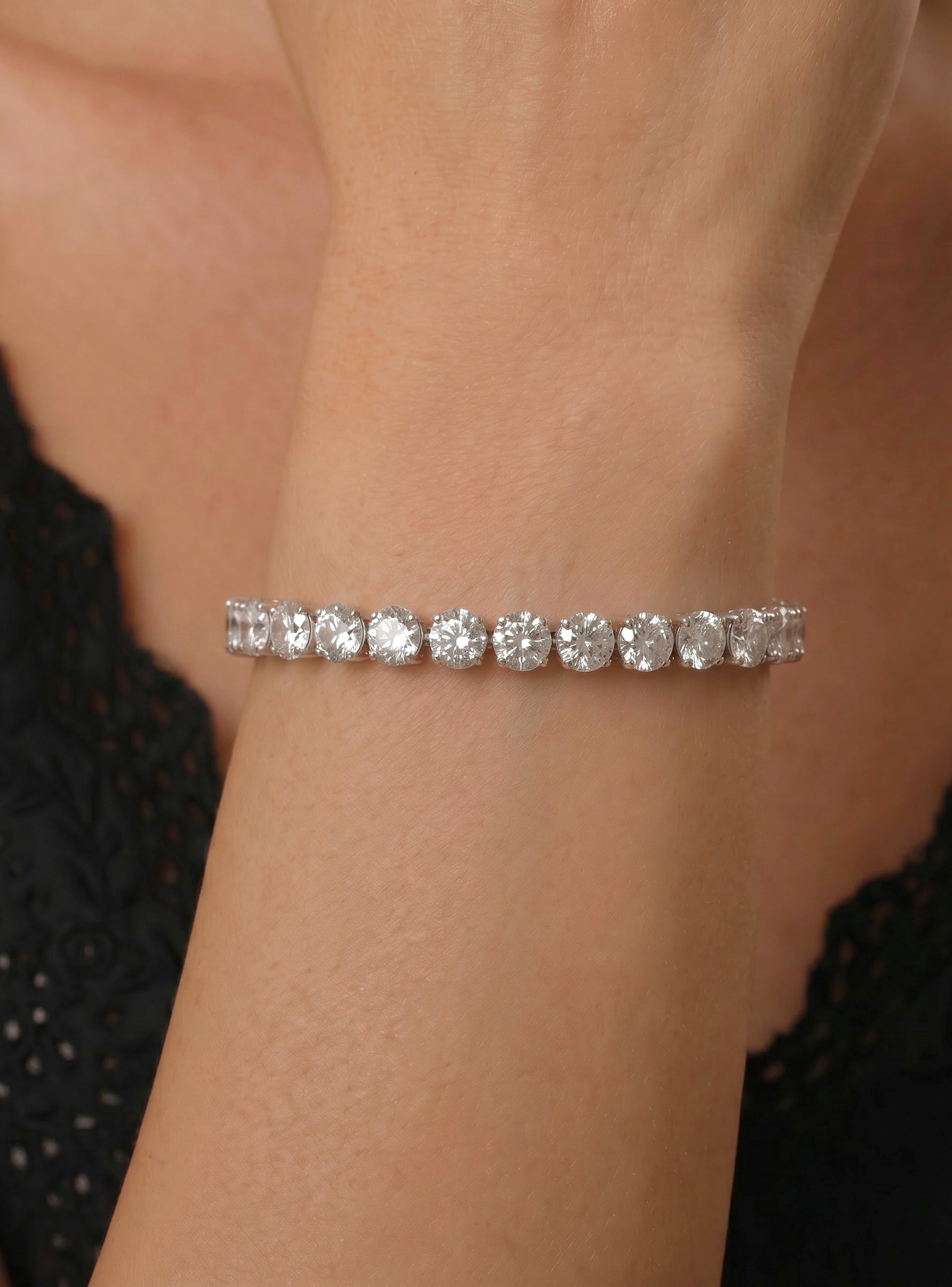 Bratara argint pietre moissanite Tennis 4 mm