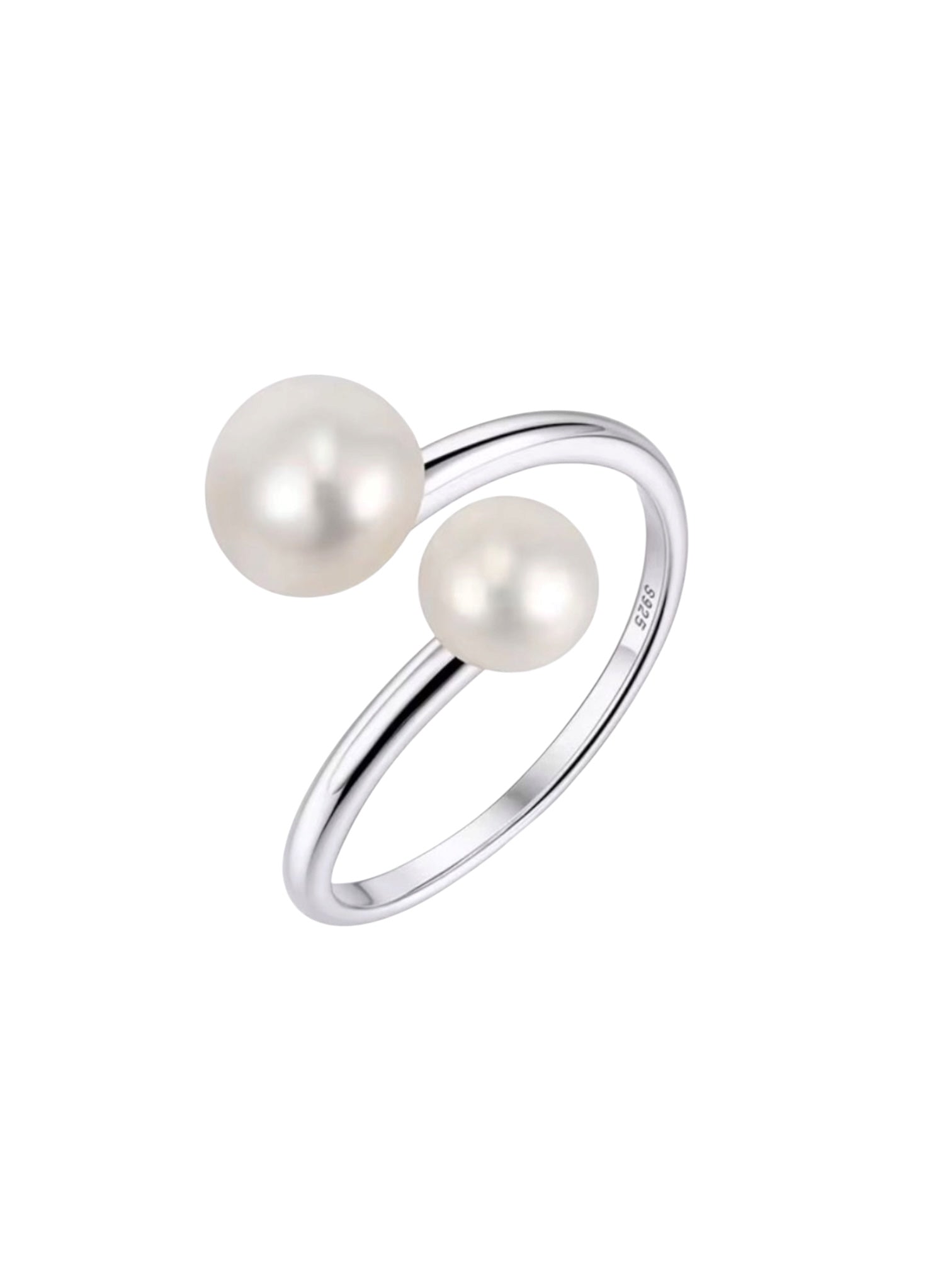 Inel argint Duo Pearl